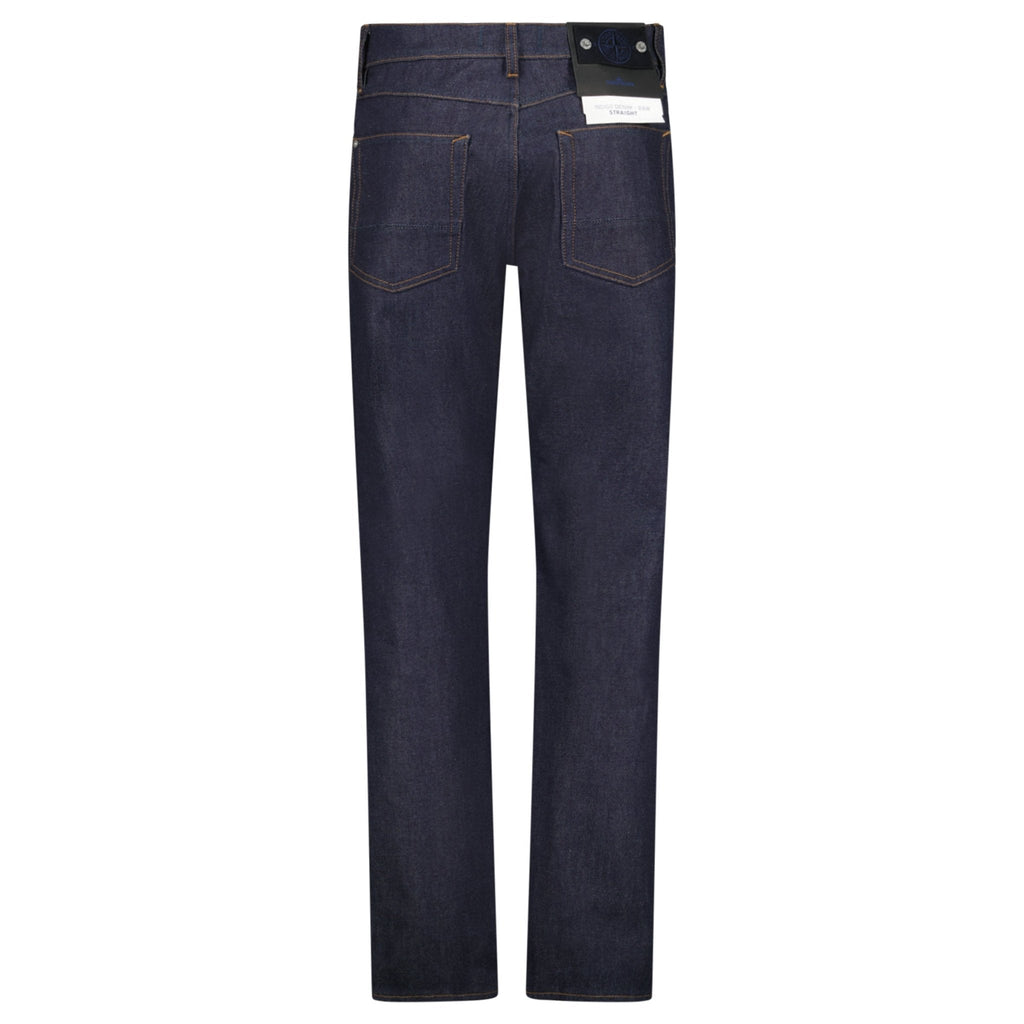 Stone Island Indigo Denim-Raw Jeans in Blue