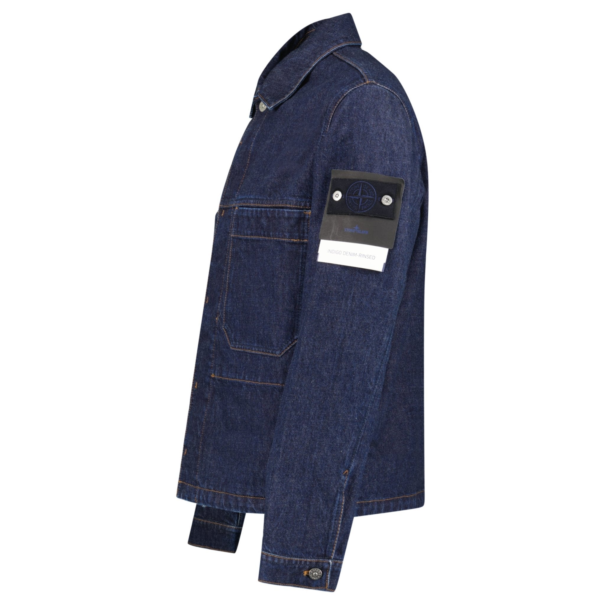 Stone Island Indigo Denim-Rinsed Coach Jacket in Blue Rinse