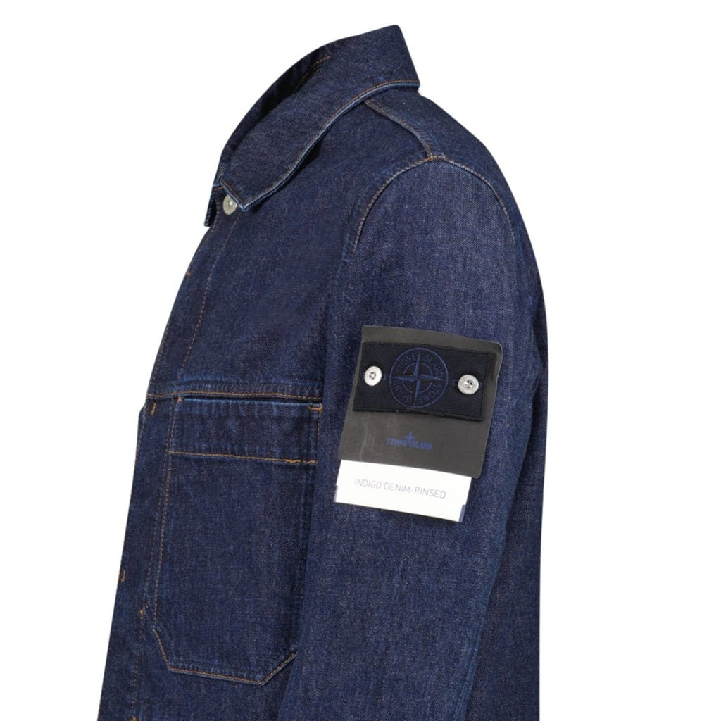 Stone Island Indigo Denim-Rinsed Coach Jacket in Blue Rinse