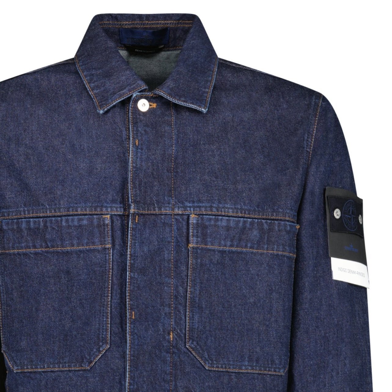 Stone Island Indigo Denim-Rinsed Coach Jacket in Blue Rinse