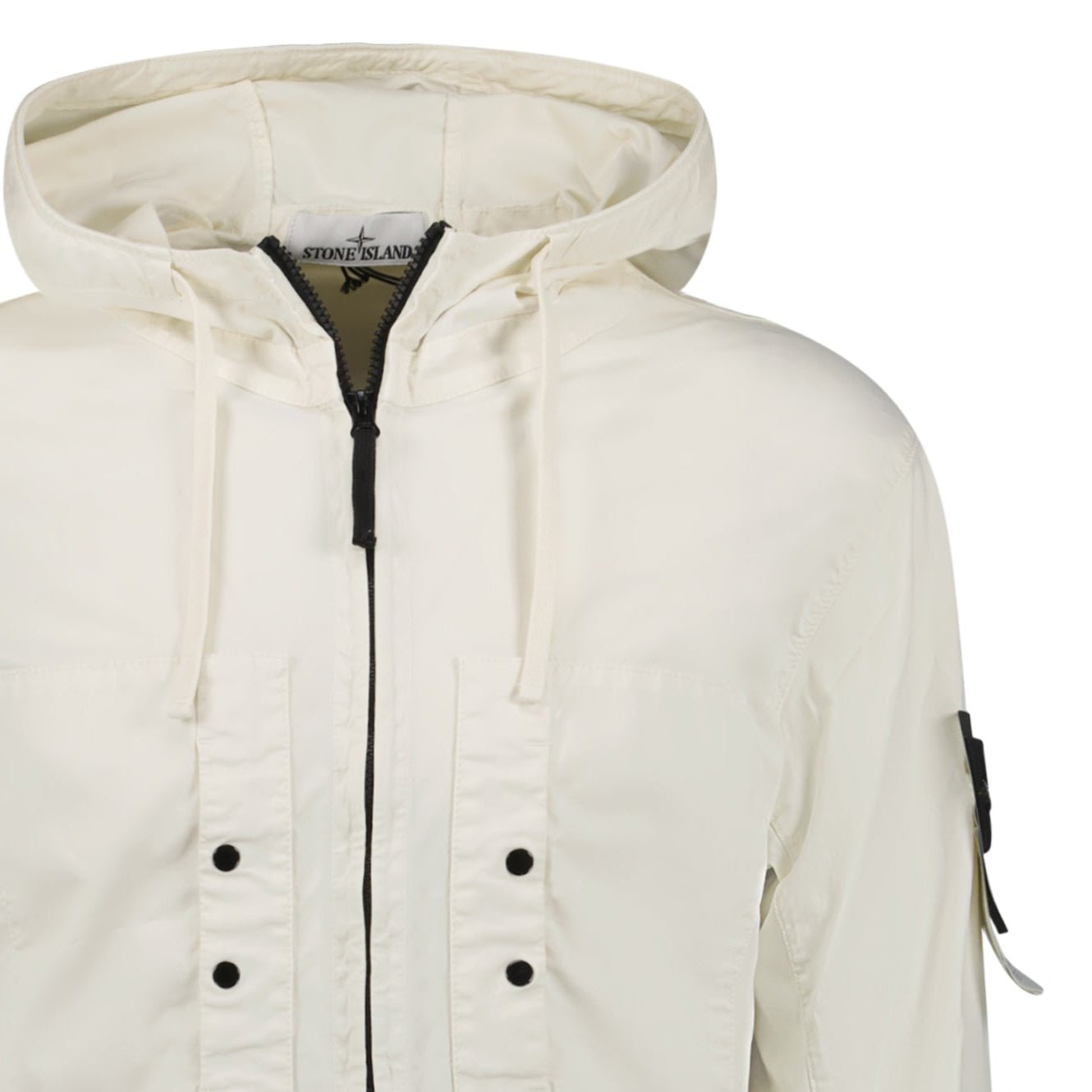 Stone Island Ivory Chest Pocket Hooded Jacket