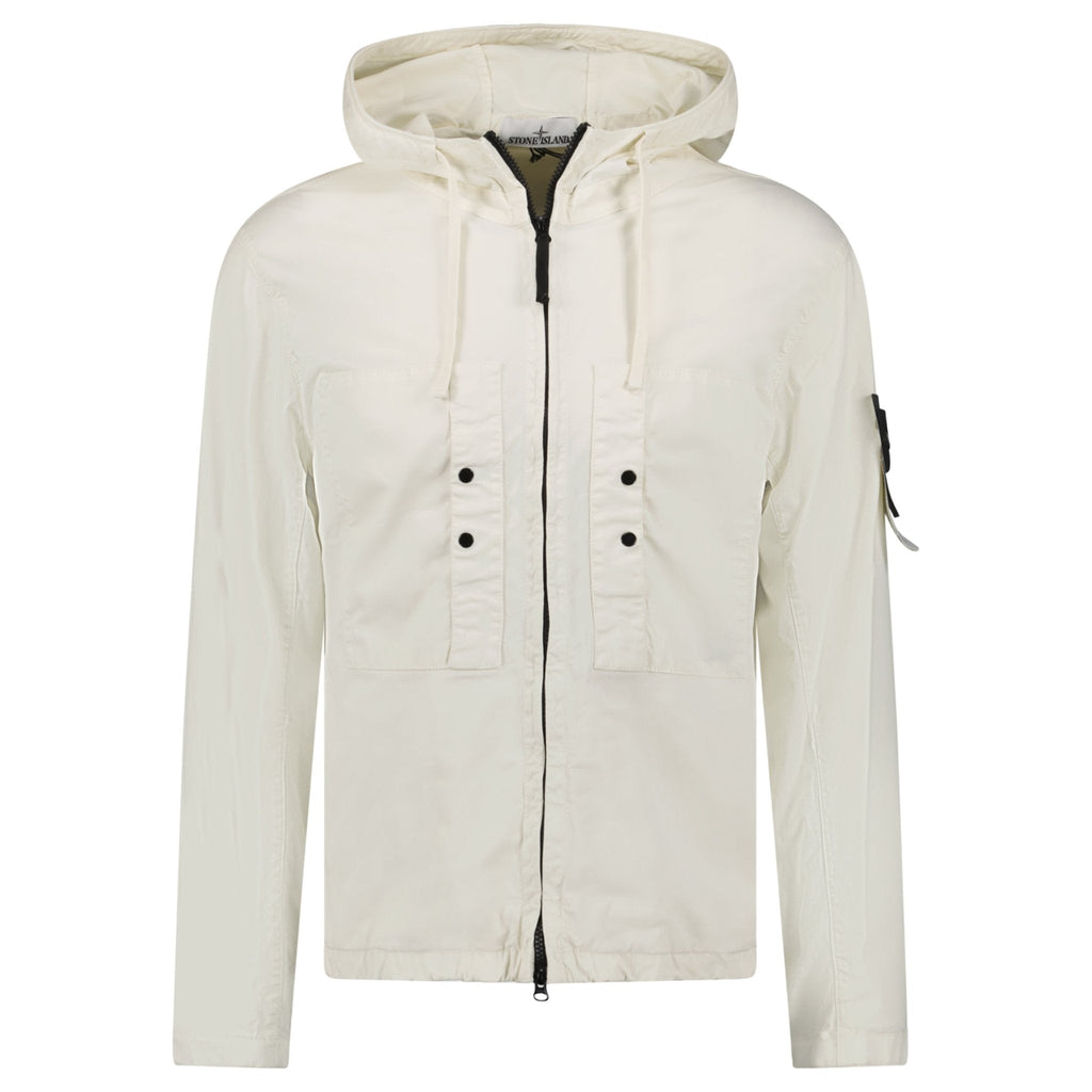 Stone Island Ivory Chest Pocket Hooded Jacket
