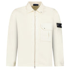 Stone Island Light Bull Denim-TC Overshirt in Ivory