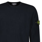 Stone Island Malfilé Fleece 'Old' Effect Crewneck Sweatshirt in Navy