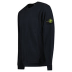 Stone Island Malfilé Fleece 'Old' Effect Crewneck Sweatshirt in Navy
