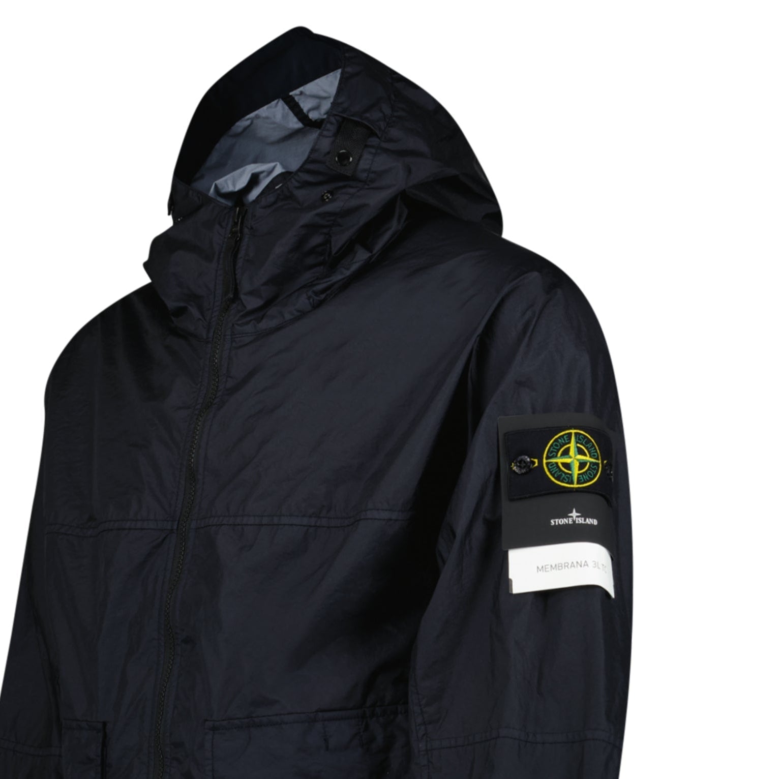 Stone Island Membrana 3L TC Hooded Jacket in Navy
