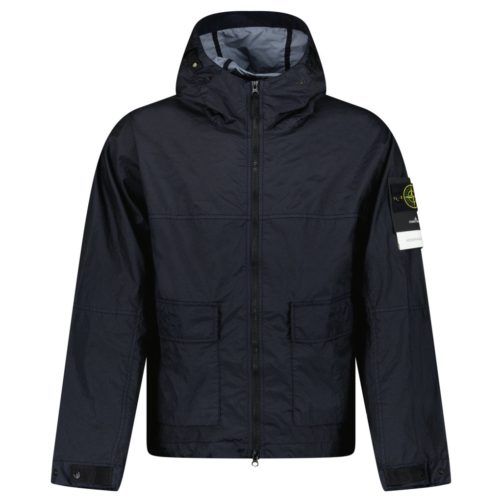 Stone Island Membrana 3L TC Hooded Jacket in Navy
