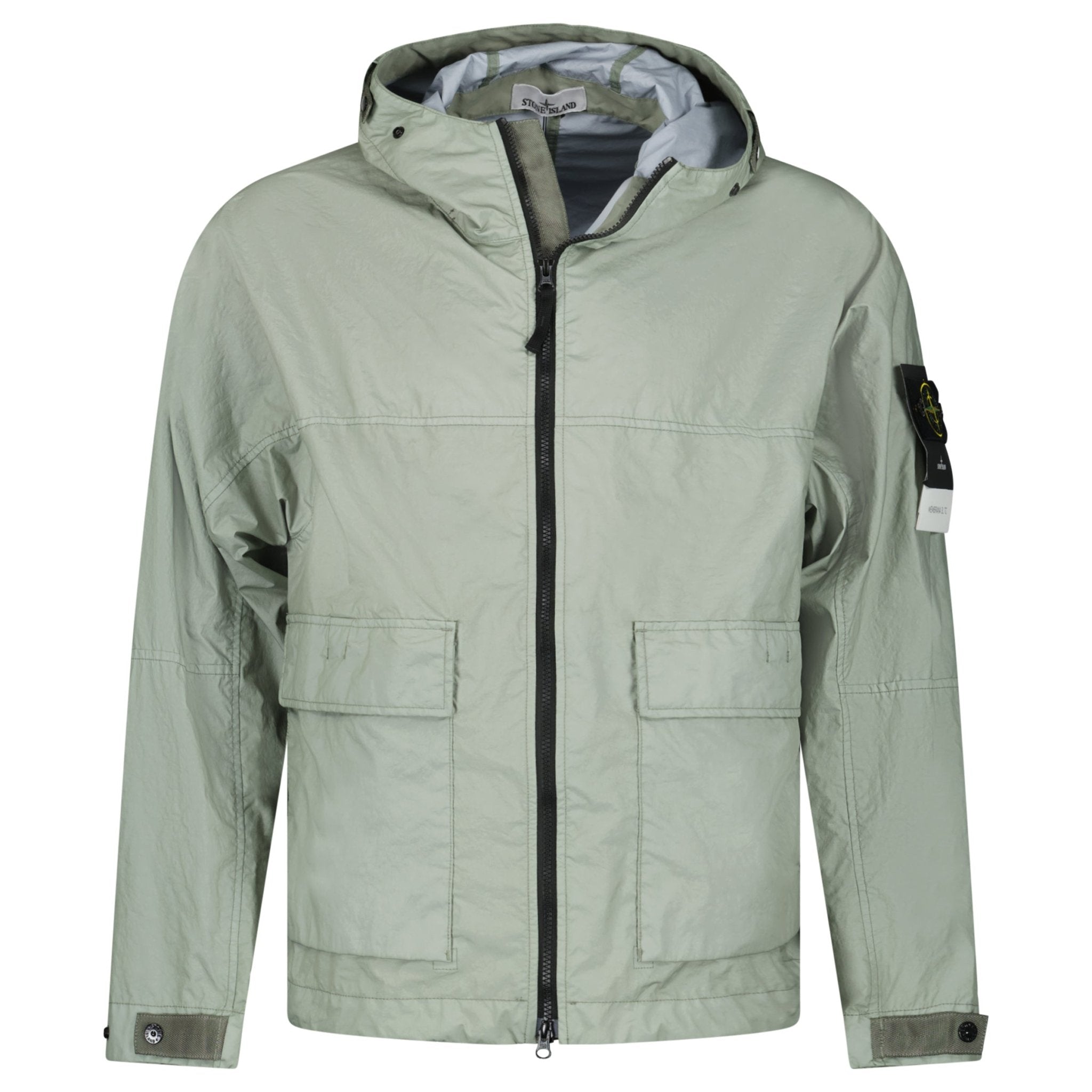 Stone Island Membrana 3L TC Hooded Jacket in Sage Green