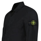 Stone Island Mercerised Organic Cotton Ripstop Overshirt in Black