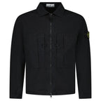 Stone Island Mercerised Organic Cotton Ripstop Overshirt in Black
