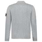Stone Island Micro Stitch Soft Organic Cotton Loose Fit Long-Sleeve Polo in Pearl Grey