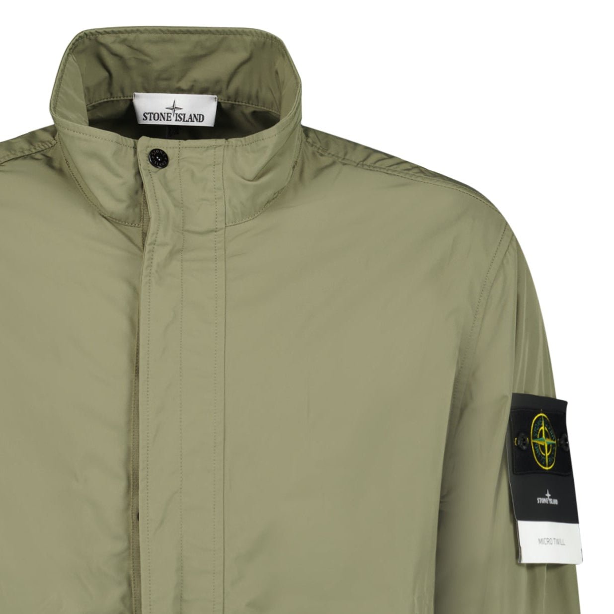 Stone Island Micro Twill Stand Collar Jacket in Military Green