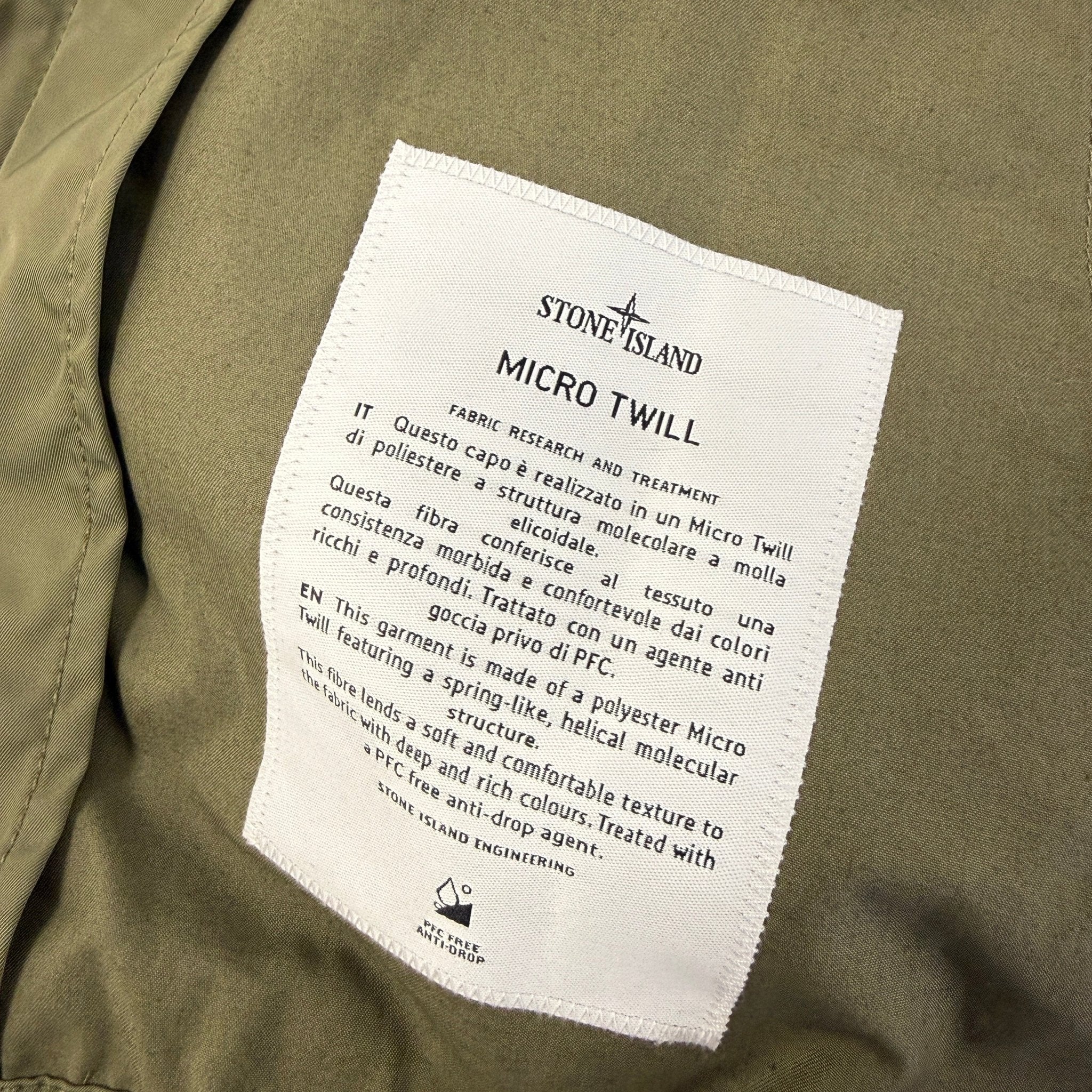 Stone Island Micro Twill Stand Collar Jacket in Military Green