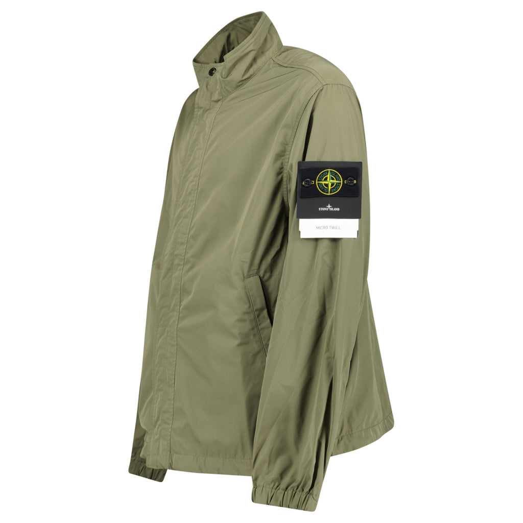 Stone Island Micro Twill Stand Collar Jacket in Military Green