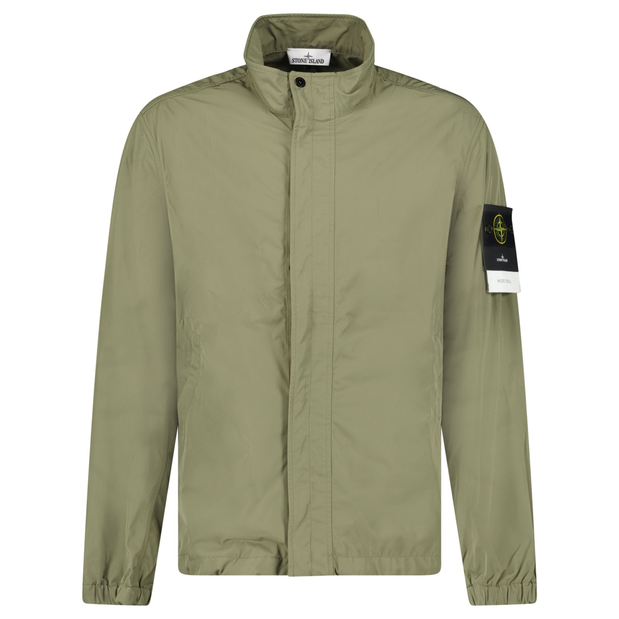 Stone Island Micro Twill Stand Collar Jacket in Military Green