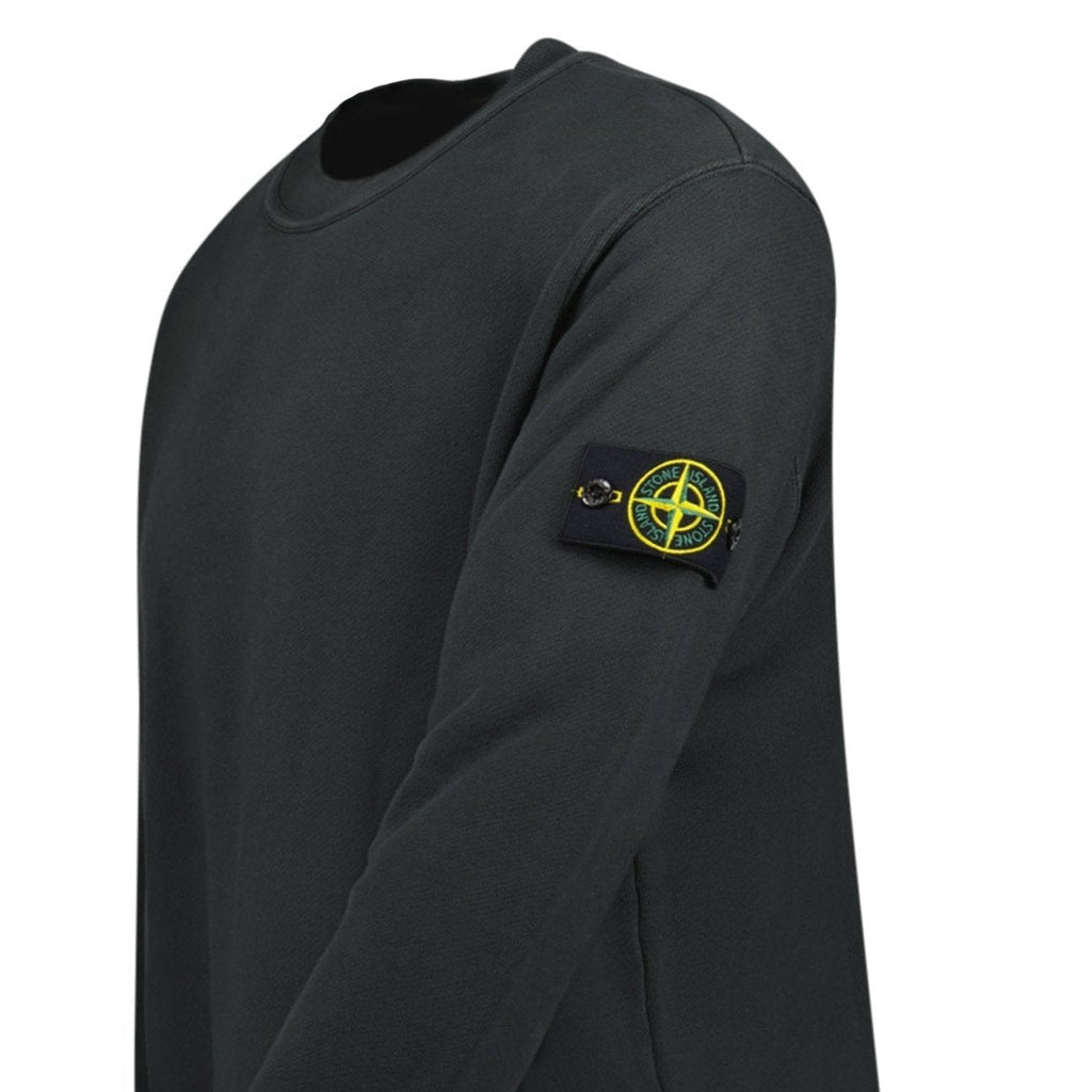 Stone Island Old Effect Crewneck Sweatshirt Lead Grey