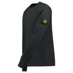 Stone Island Old Effect Crewneck Sweatshirt Lead Grey
