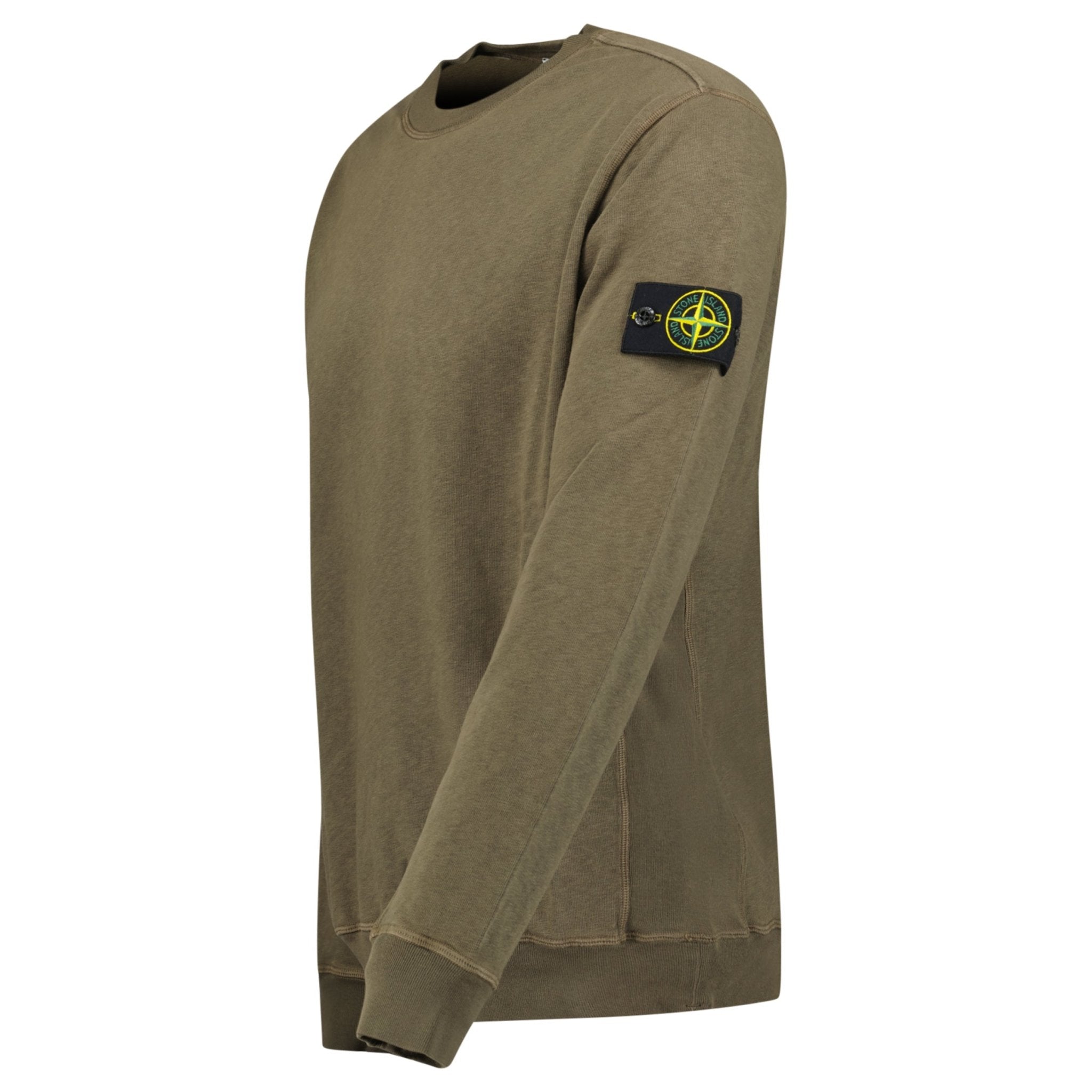Stone Island Old Effect Crewneck Sweatshirt Military Green