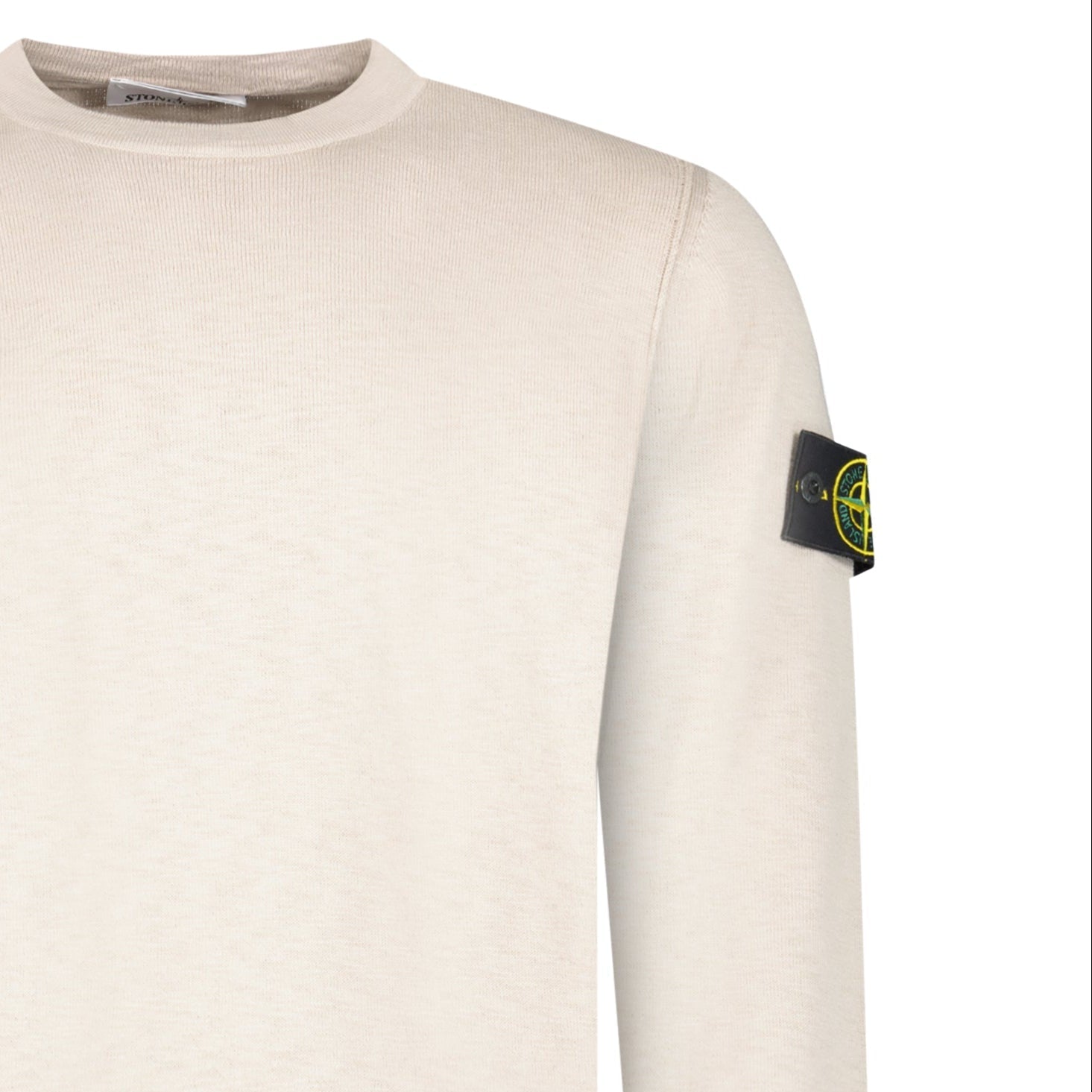 Stone Island Organic Cotton and Nylon Crewneck Jumper in Desert Beige