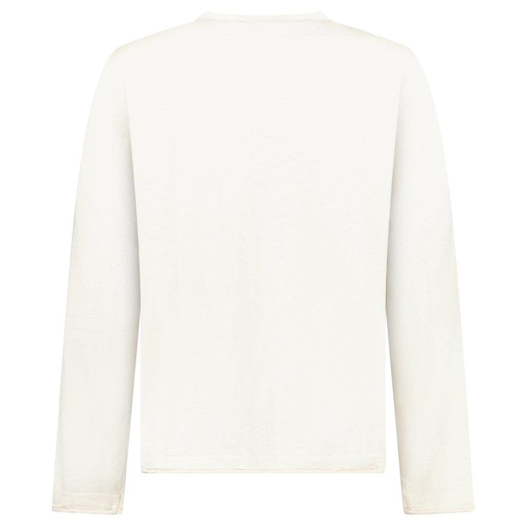 Stone Island Organic Cotton and Nylon Crewneck Jumper in Ivory