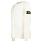 Stone Island Organic Cotton and Nylon Crewneck Jumper in Ivory