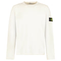 Stone Island Organic Cotton and Nylon Crewneck Jumper in Ivory