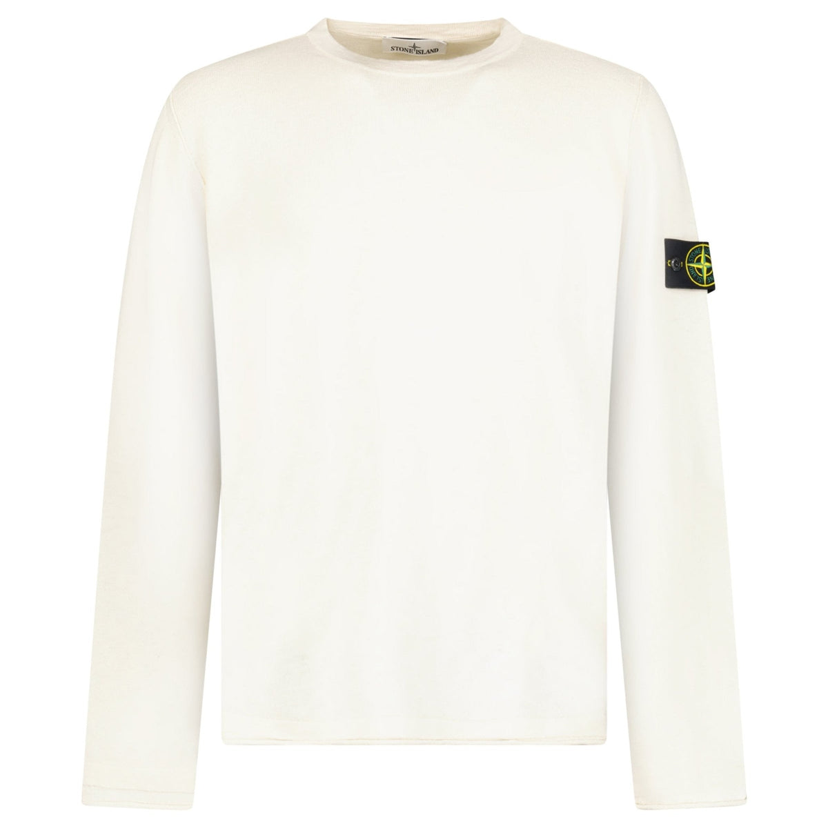 Stone Island Organic Cotton and Nylon Crewneck Jumper in Ivory