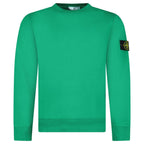 Stone Island Organic Cotton Fleece Crewneck Sweatshirt in Malachite Green