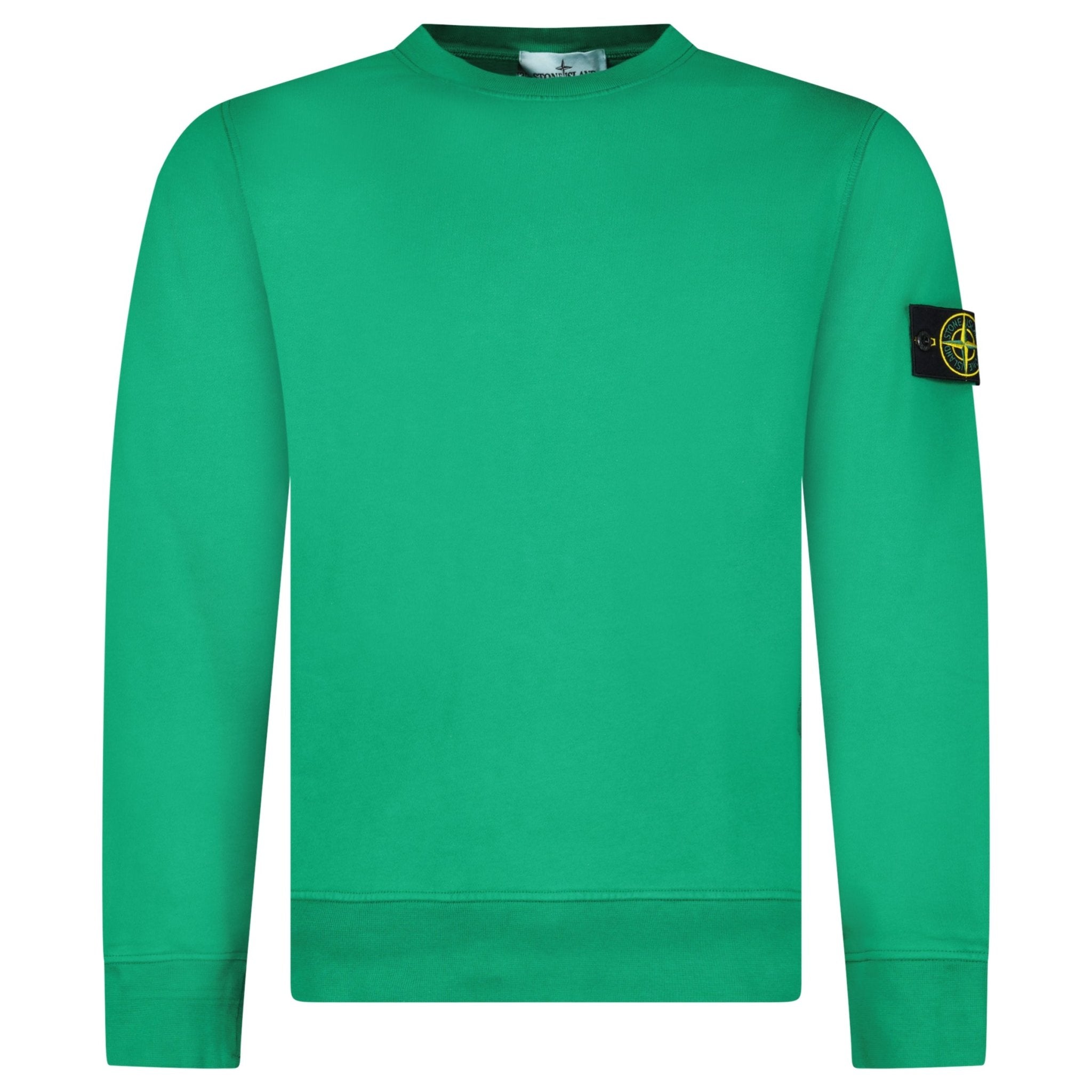 Stone Island Organic Cotton Fleece Crewneck Sweatshirt in Malachite Green