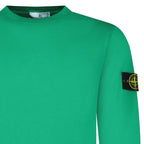 Stone Island Organic Cotton Fleece Crewneck Sweatshirt in Malachite Green