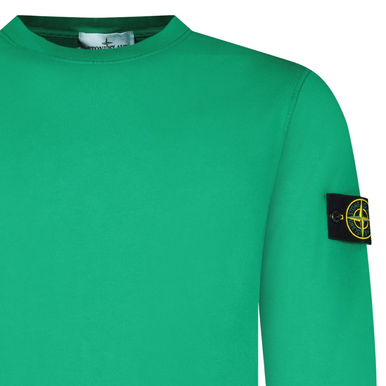 Stone Island Organic Cotton Fleece Crewneck Sweatshirt in Malachite Green