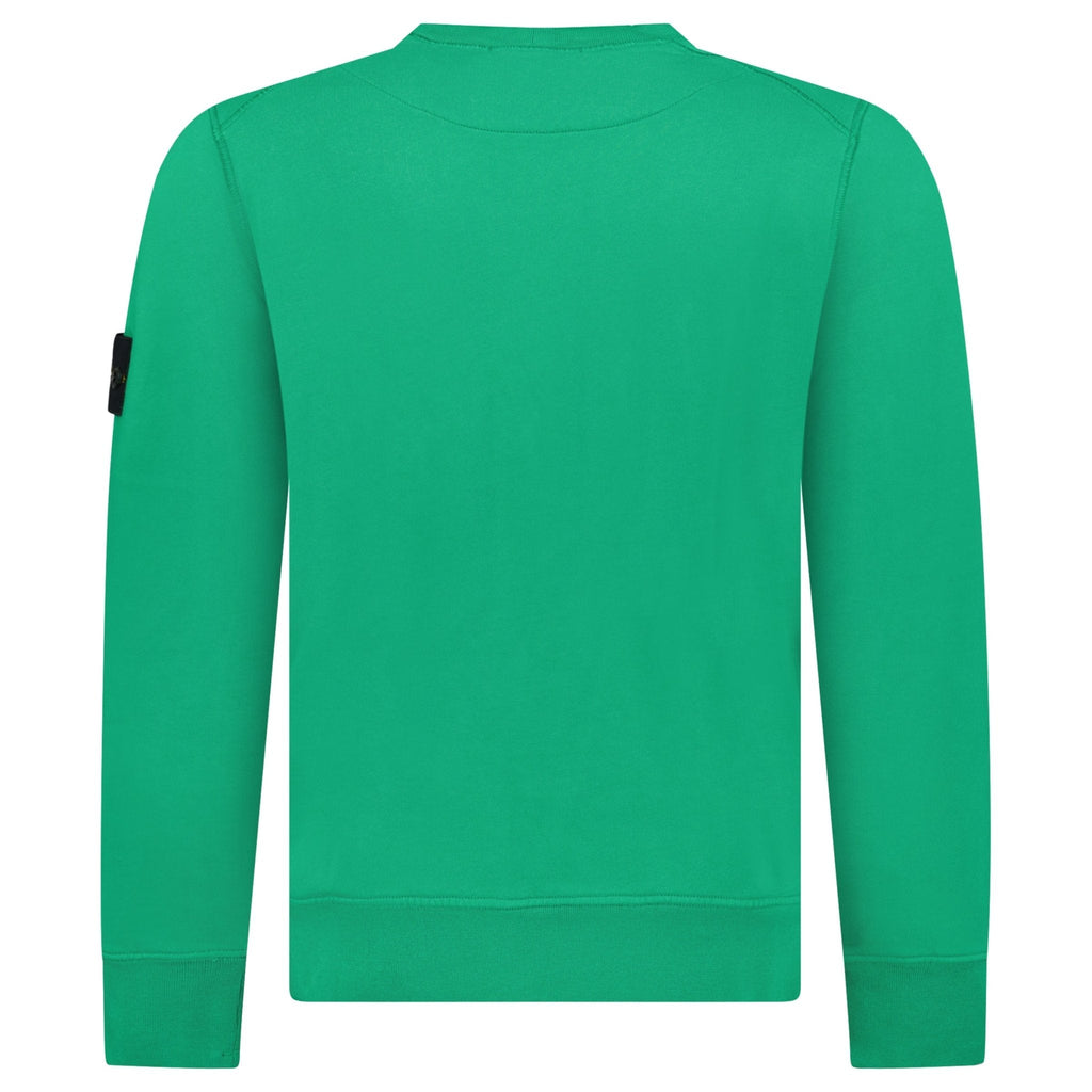 Stone Island Organic Cotton Fleece Crewneck Sweatshirt in Malachite Green