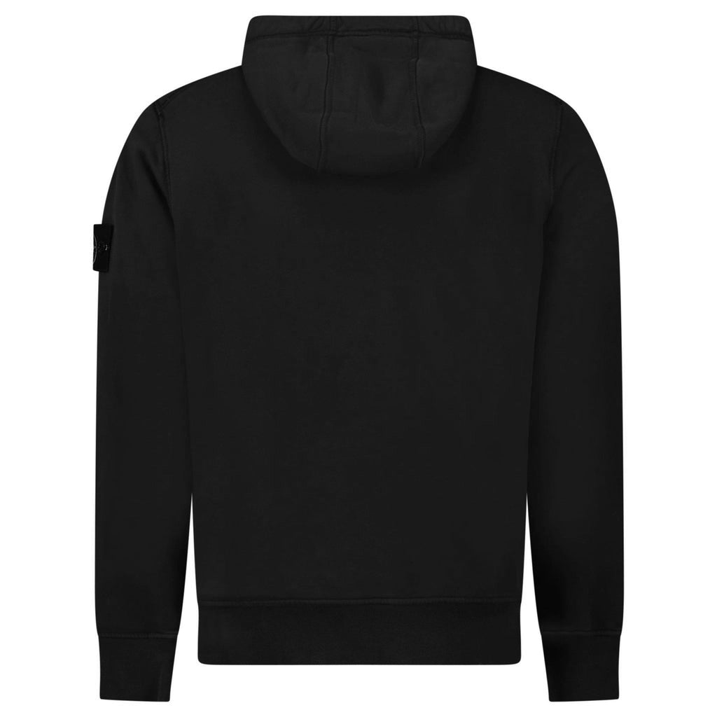 Stone Island Organic Cotton Fleece Hoodie in Black
