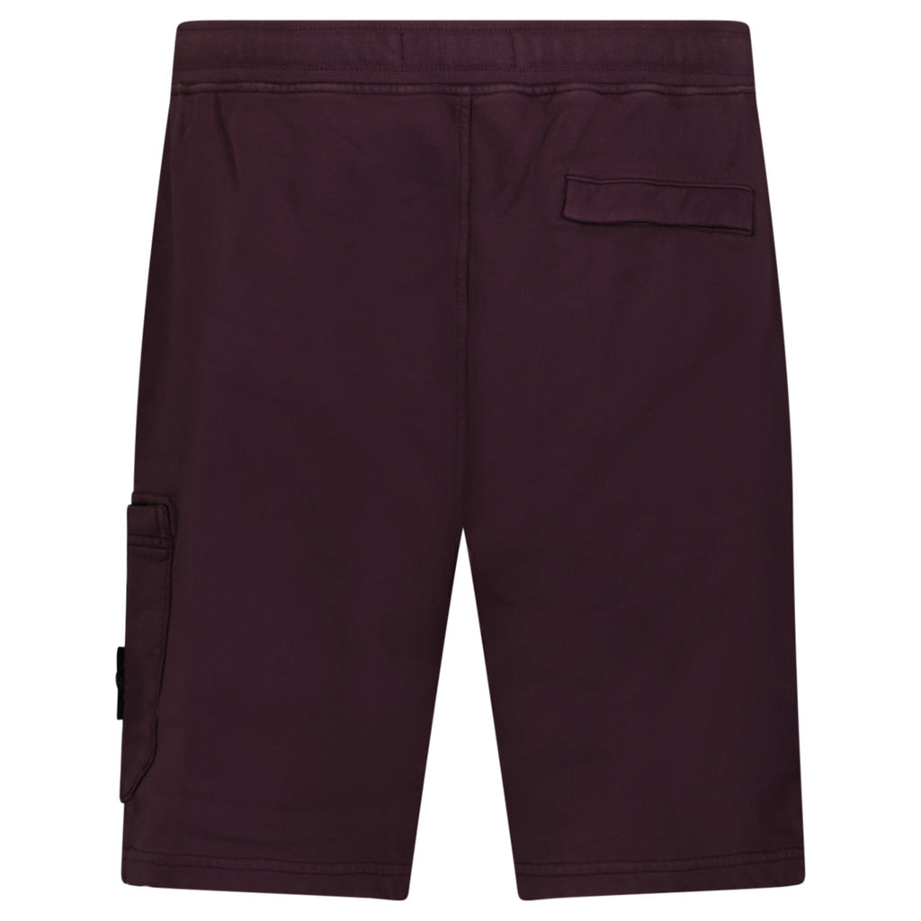 Stone Island Organic Cotton Fleece Jogger Shorts in Amaranth Red