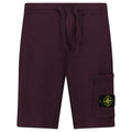 Stone Island Organic Cotton Fleece Jogger Shorts in Amaranth Red