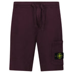 Stone Island Organic Cotton Fleece Jogger Shorts in Amaranth Red