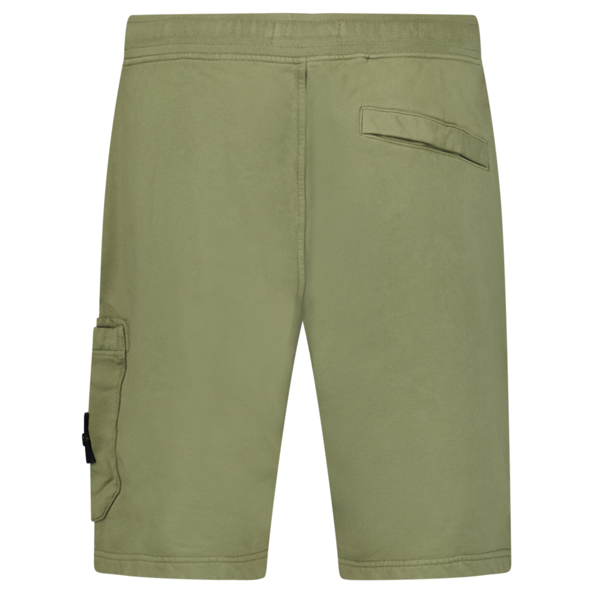 Stone Island Organic Cotton Fleece Jogger Shorts in Military Green
