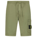 Stone Island Organic Cotton Fleece Jogger Shorts in Military Green