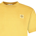 Stone Island Organic Cotton Jersey 'FISSATO' Effect T-Shirt in Mustard