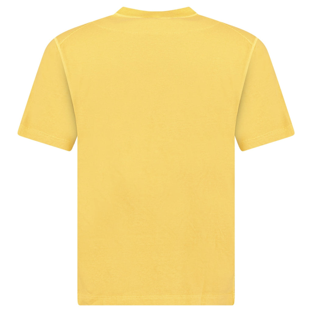Stone Island Organic Cotton Jersey 'FISSATO' Effect T-Shirt in Mustard