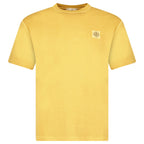 Stone Island Organic Cotton Jersey 'FISSATO' Effect T-Shirt in Mustard