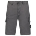 Stone Island Organic Cotton Stretch Broken Twill 'Old' Effect Cargo Shorts in Charcoal Grey
