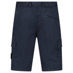 Stone Island Organic Cotton Stretch Broken Twill 'Old' Effect Cargo Shorts in Navy