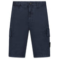Stone Island Organic Cotton Stretch Broken Twill 'Old' Effect Cargo Shorts in Navy