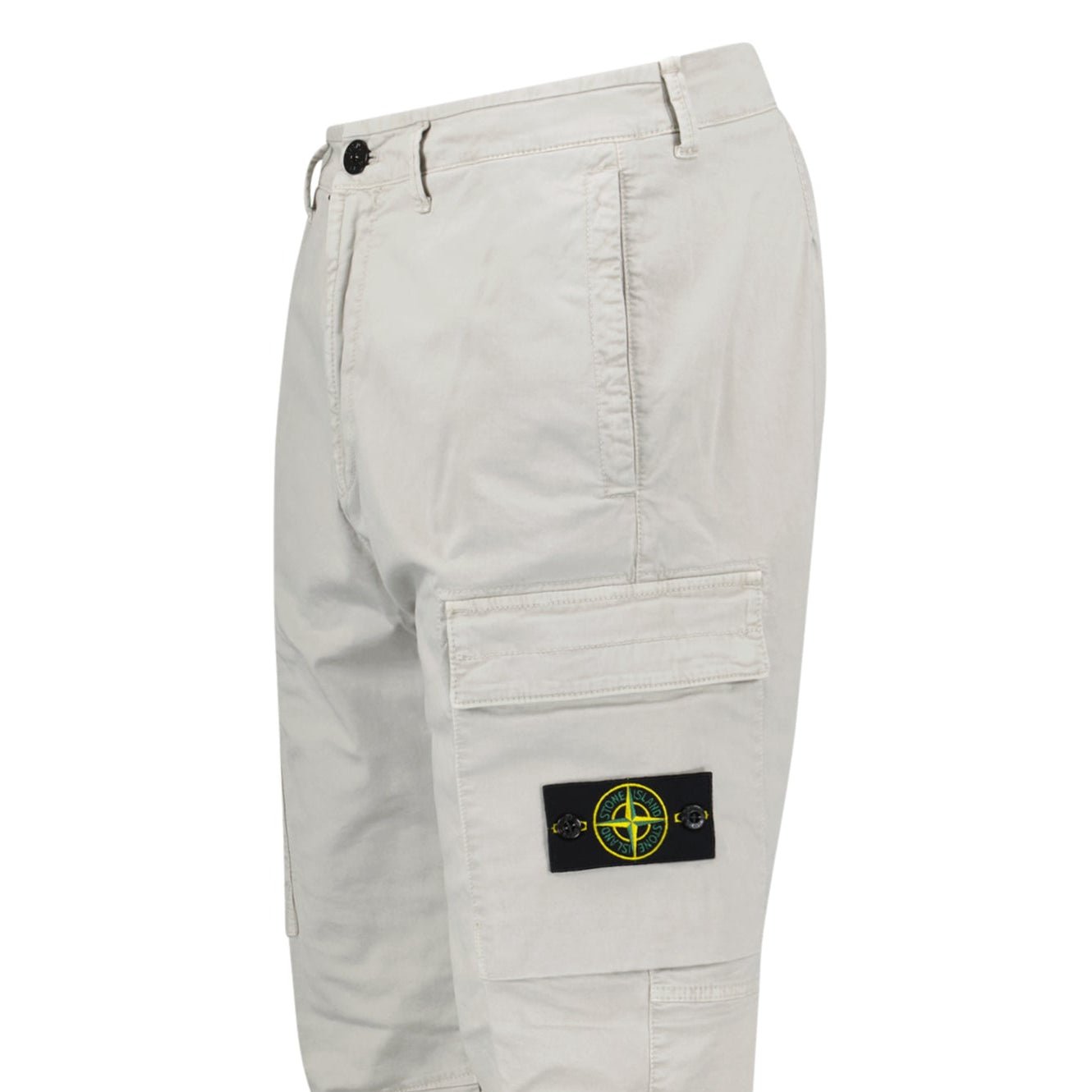 Stone Island Organic Cotton Stretch Broken Twill Old-Effect Pants in Grey