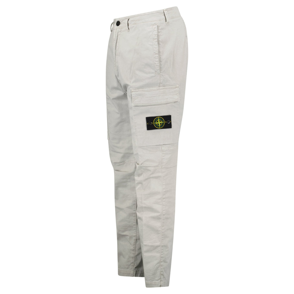 Stone Island Organic Cotton Stretch Broken Twill Old-Effect Pants in Grey