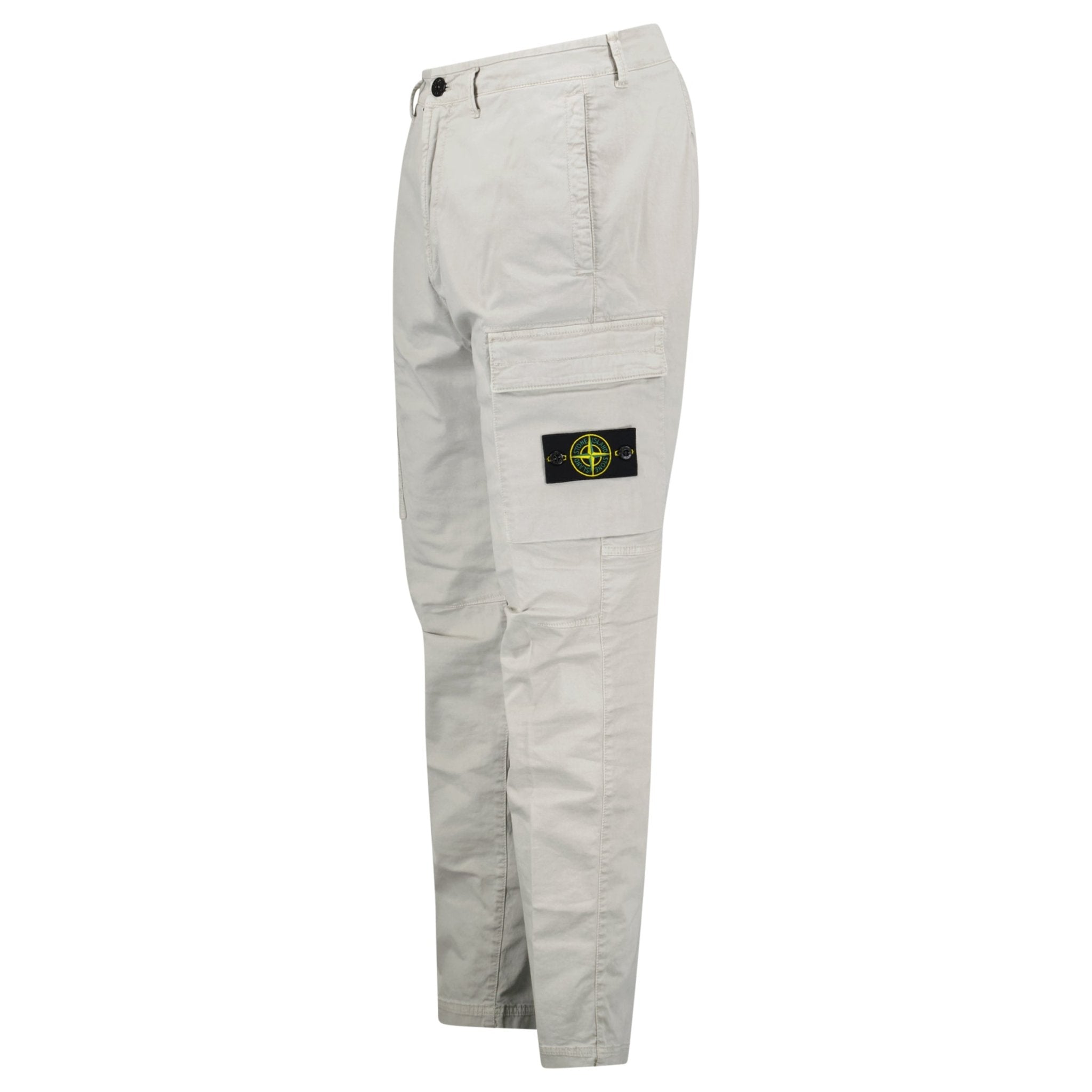Stone Island Organic Cotton Stretch Broken Twill Old-Effect Pants in Grey