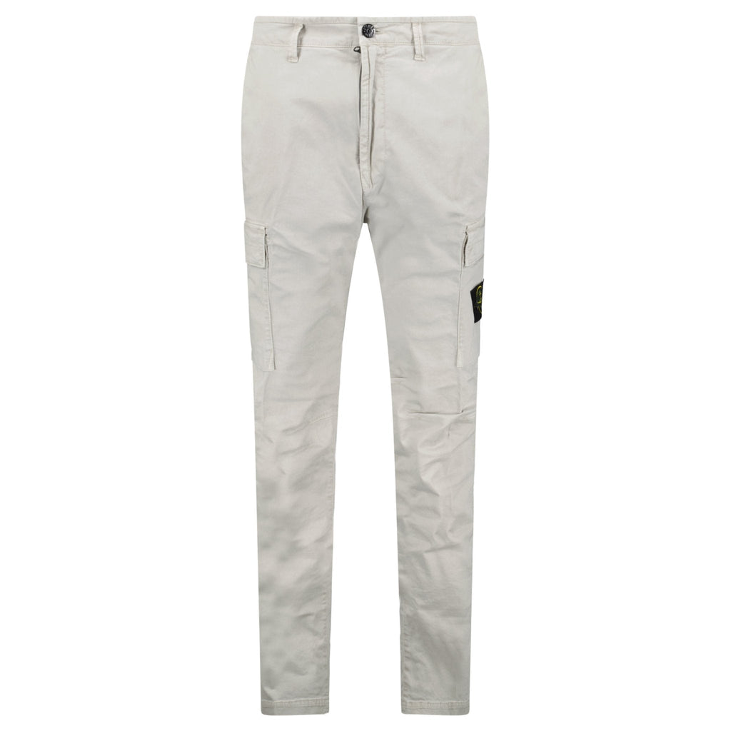 Stone Island Organic Cotton Stretch Broken Twill Old-Effect Pants in Grey