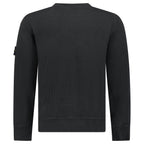 Stone Island Organic Cotton Waffle Fleece Crewneck Sweatshirt in Black