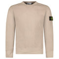 Stone Island Organic Cotton Waffle Fleece Crewneck Sweatshirt in Desert Beige